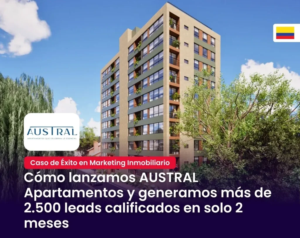Imagen de portada caso de éxito Austral apartamentos, proyecto de venta de apartamentos en Bogotá con estrategia digital.